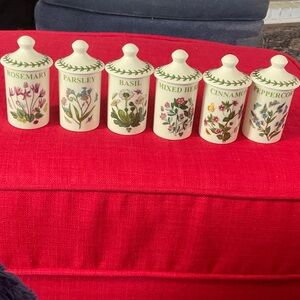 Portmeirion Botanical Spice Jars - Green and White
